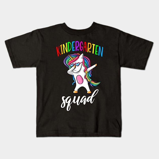 Kindergarten Squad Cute Unicorn Dabbing Gift for Girls Kids T-Shirt by JPDesigns